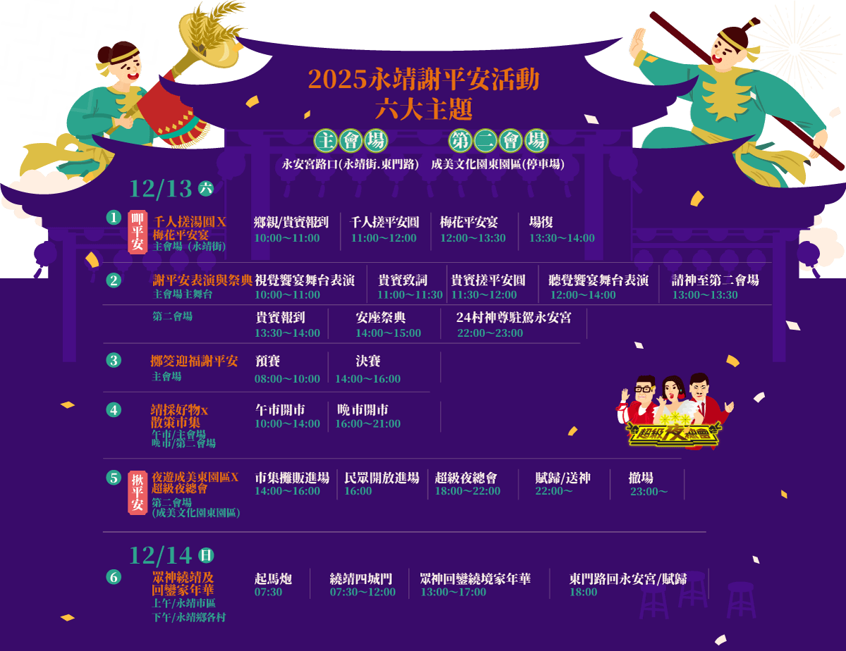 2022永靖謝平安家年華六大主題時程表